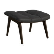 Smoked oak footrest with charcoal leather upholstery Mammoth - NORR11