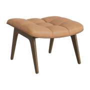 Light smoked oak footrest with camel leather upholstery Mammoth - NORR11