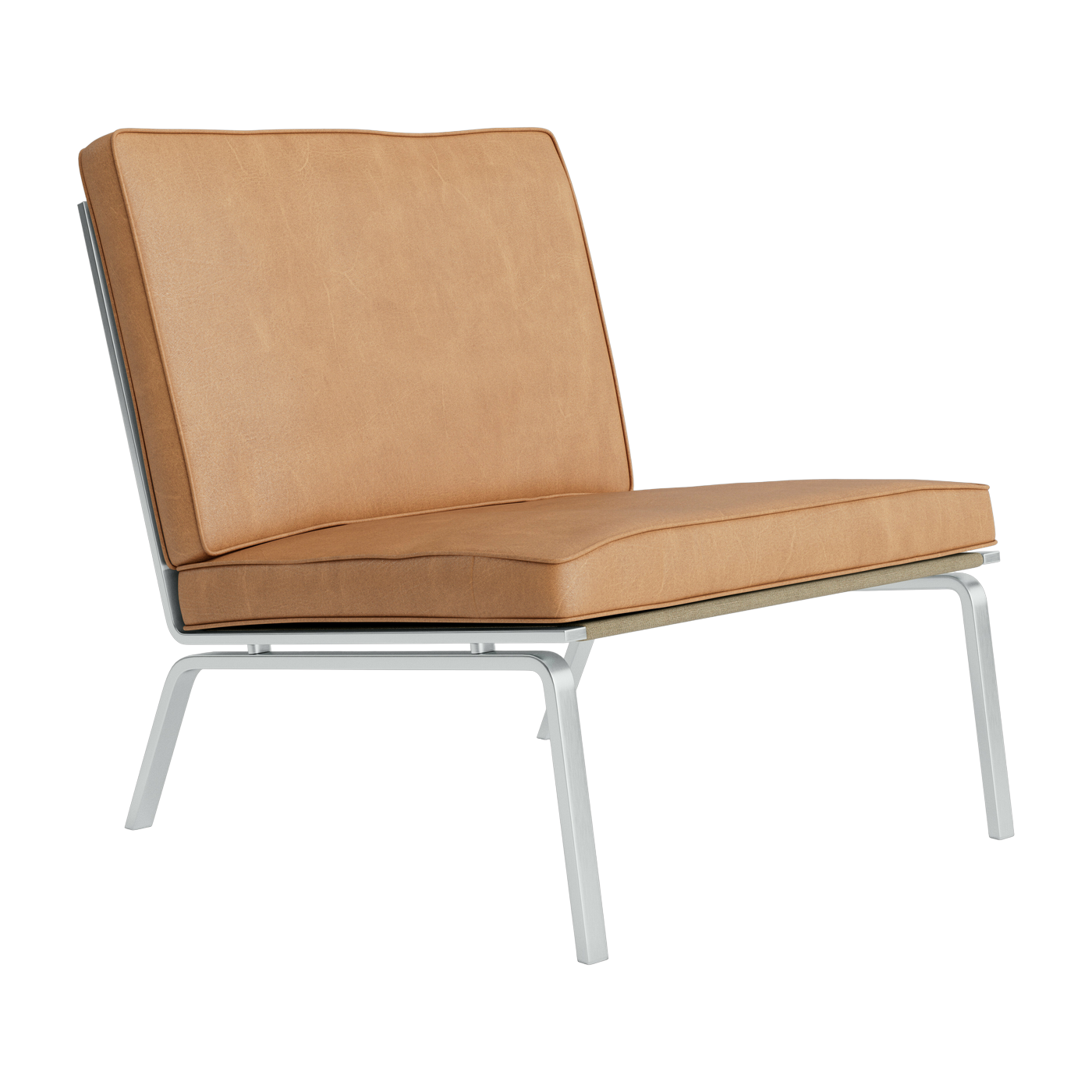 Fauteuil en acier et cuir camel Man - NORR11