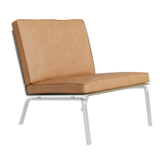 Fauteuil en acier et cuir camel Man - NORR11