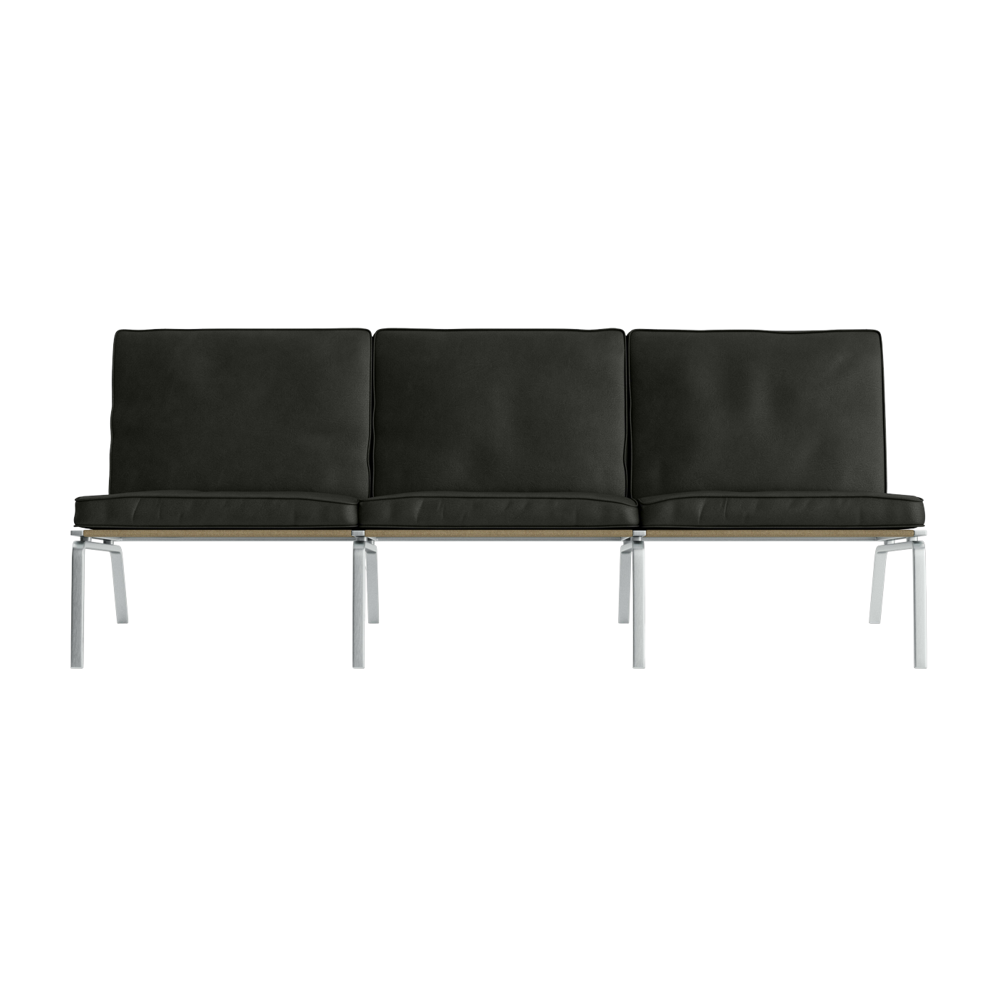 Canapé 3 places en acier et cuir anthracite Man - NORR11