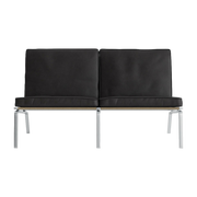 Canapé 2 places en acier et cuir anthracite Man - NORR11