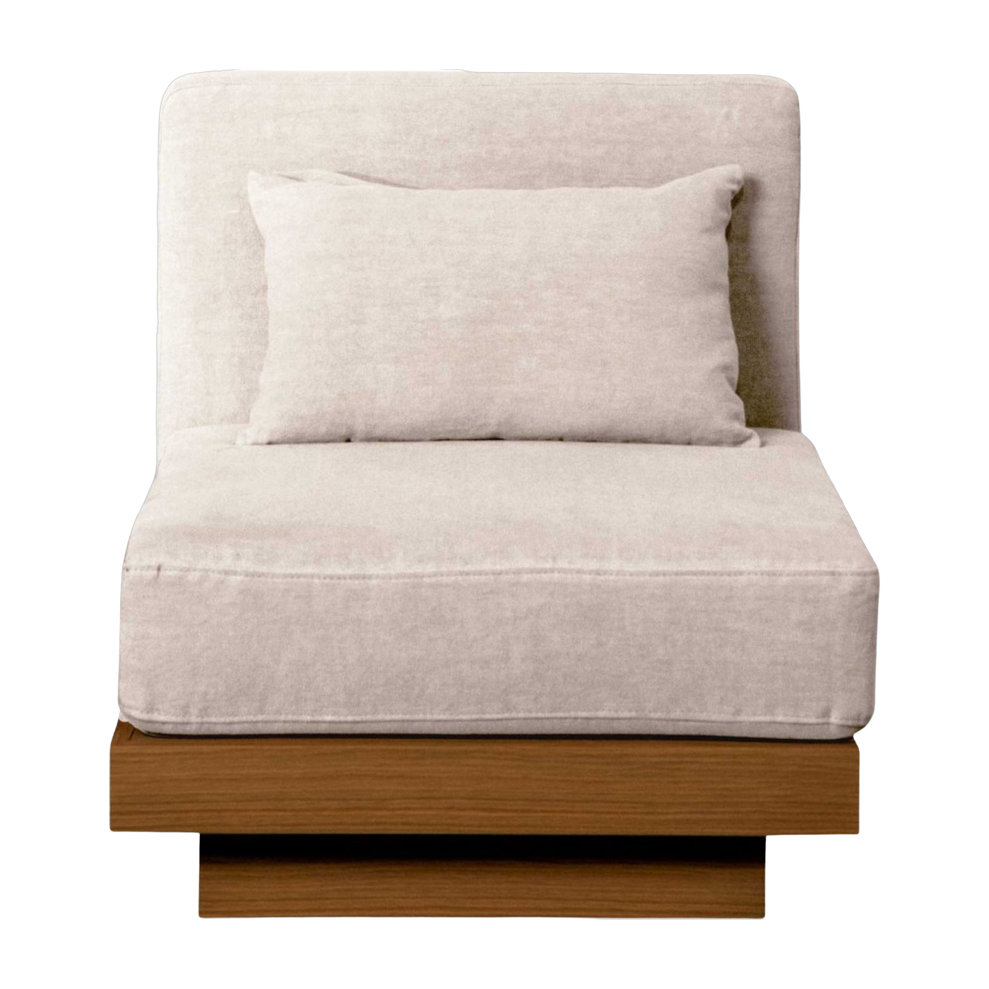 Poltrona per esterni in Iroko e tessuto Cream Georges - Gabrielle Paris