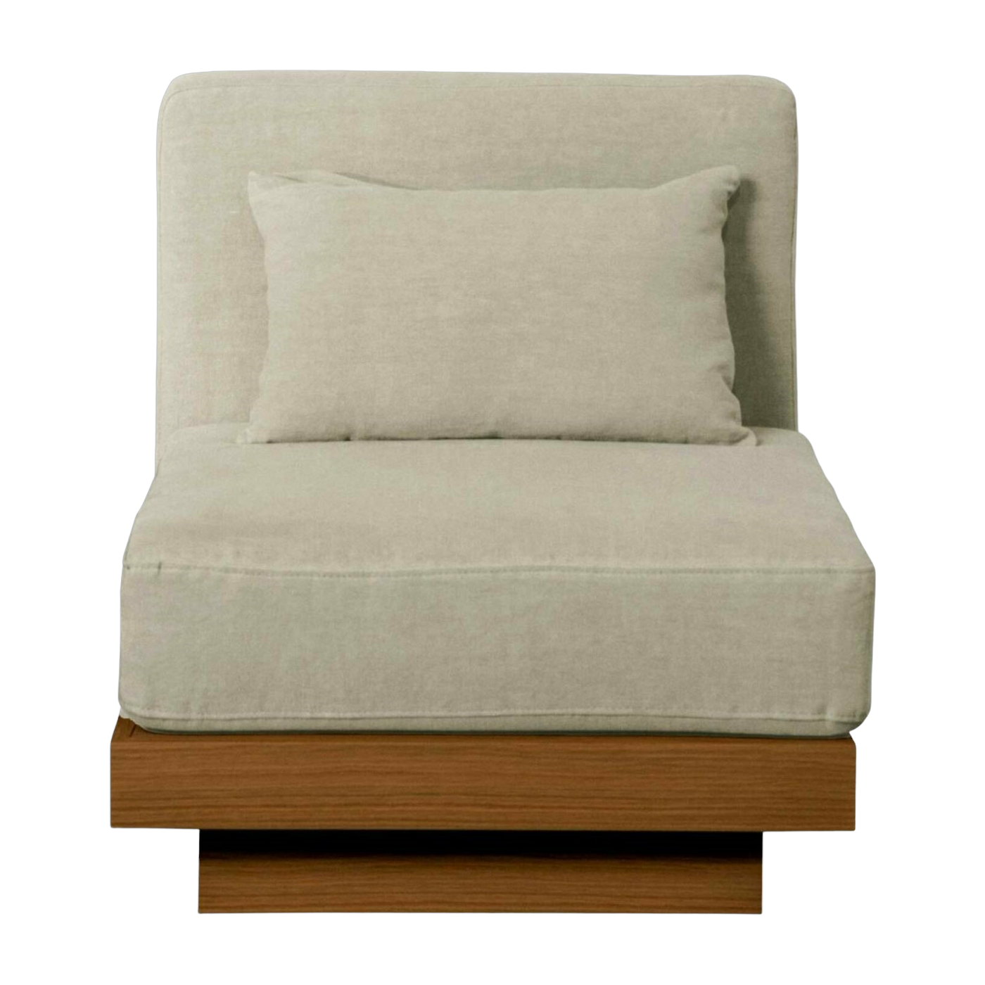 Poltrona per esterni in Iroko e tessuto Natural Georges - Gabrielle Paris