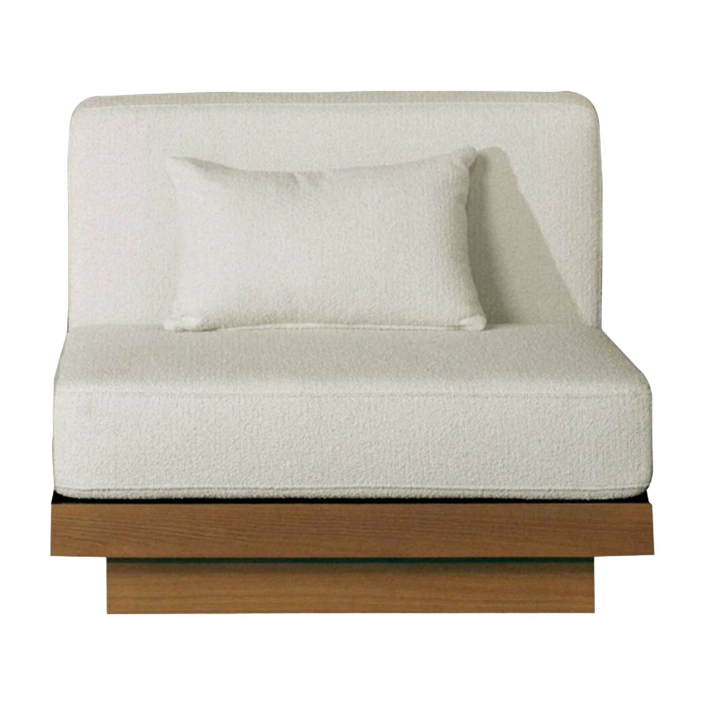 Ampio divano da esterno in Iroko con fibbia color crema Georges - Gabrielle Paris