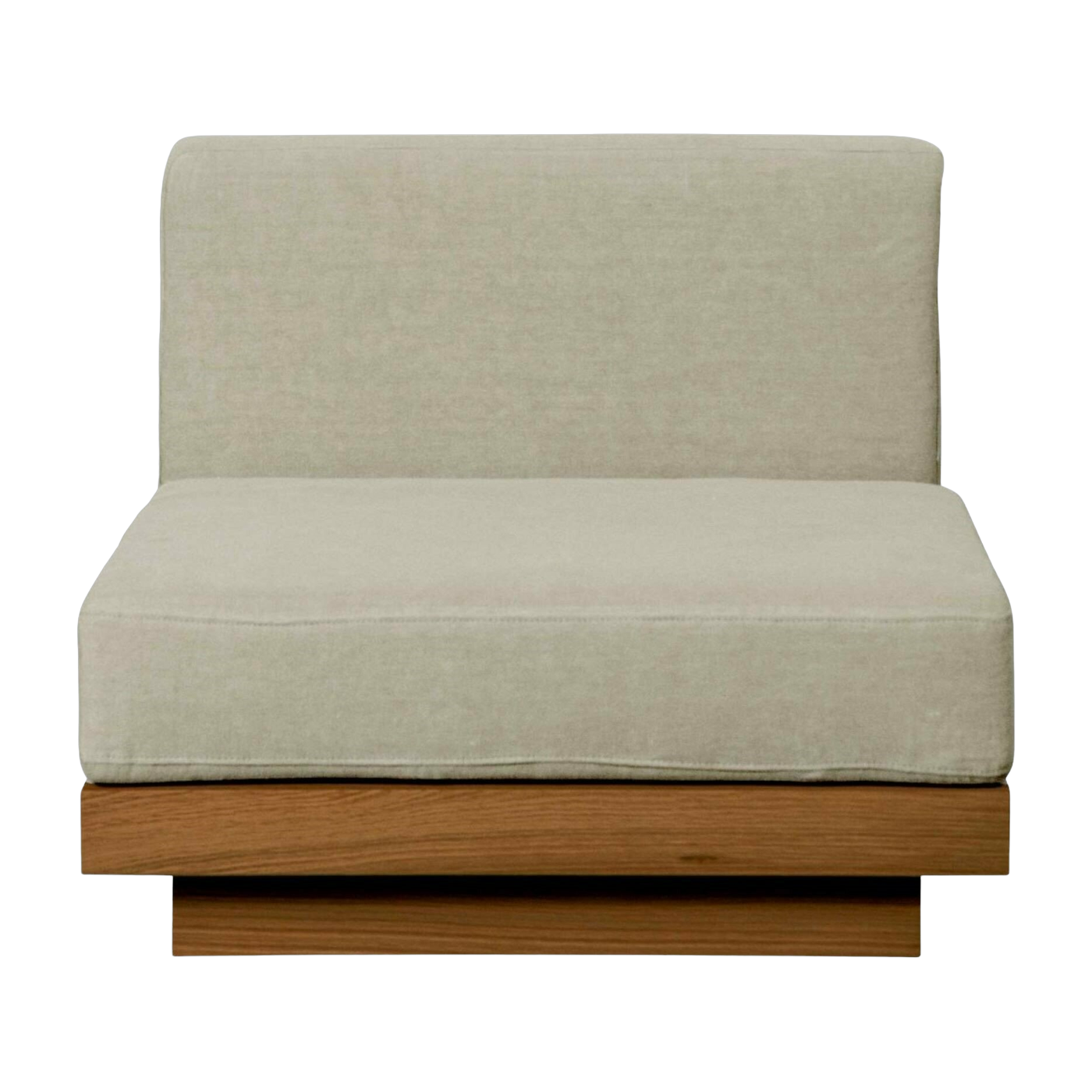 Grande divano per esterni in Iroko e tessuto naturale Georges - Gabrielle Paris