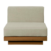 Large outdoor sofa in Iroko and Natural fabric Georges - Gabrielle Paris