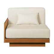 Armrest module in Iroko with cream coating Georges - Gabrielle Paris