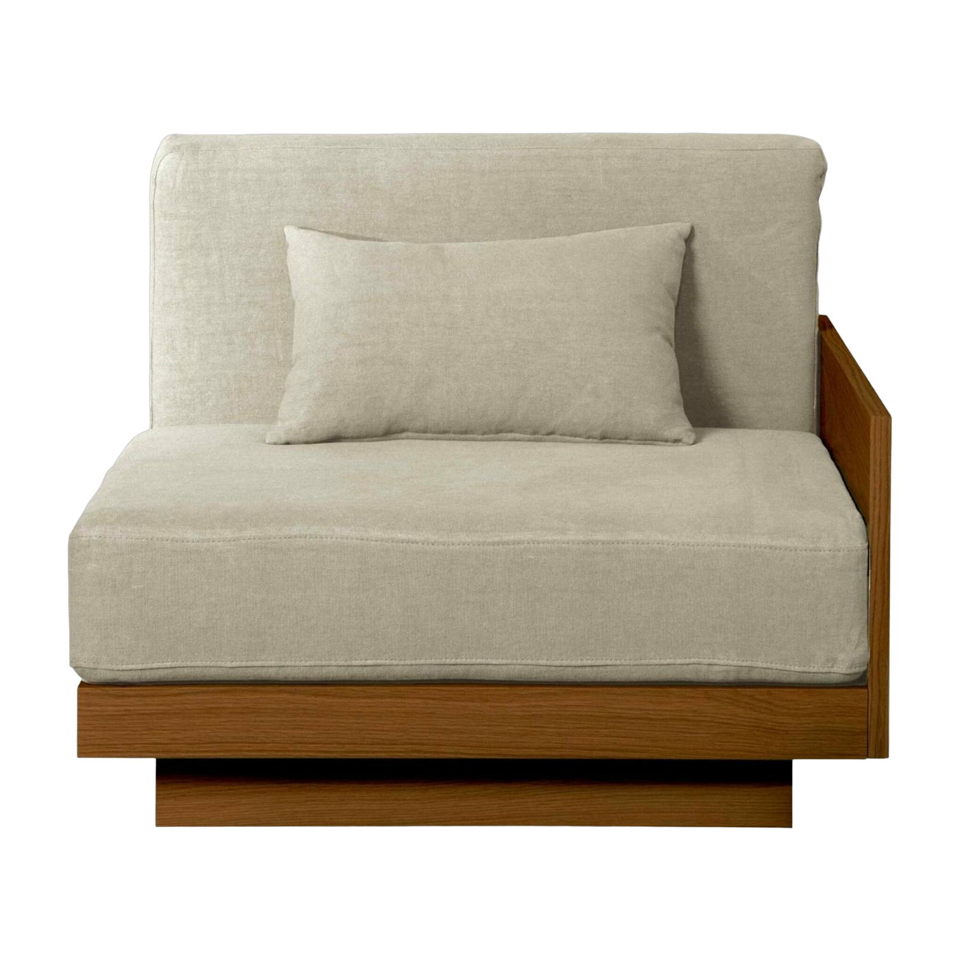 Modulo con bracciolo per esterni in Iroko e tessuto naturale Georges - Gabrielle Paris
