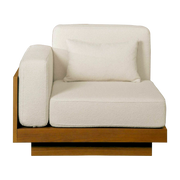 Grand armrest module in Iroko with cream coating Georges - Gabrielle Paris