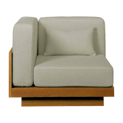 Sessel von angle aus Iroko mit natürlichem Bezug Georges - -. Gabrielle Paris