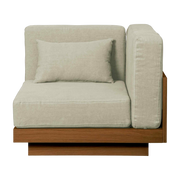 Poltrona per esterni angle in Iroko e tessuto Natural Georges - Gabrielle Paris