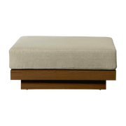 Pouf da esterno in Iroko e tessuto naturale Georges - Gabrielle Paris