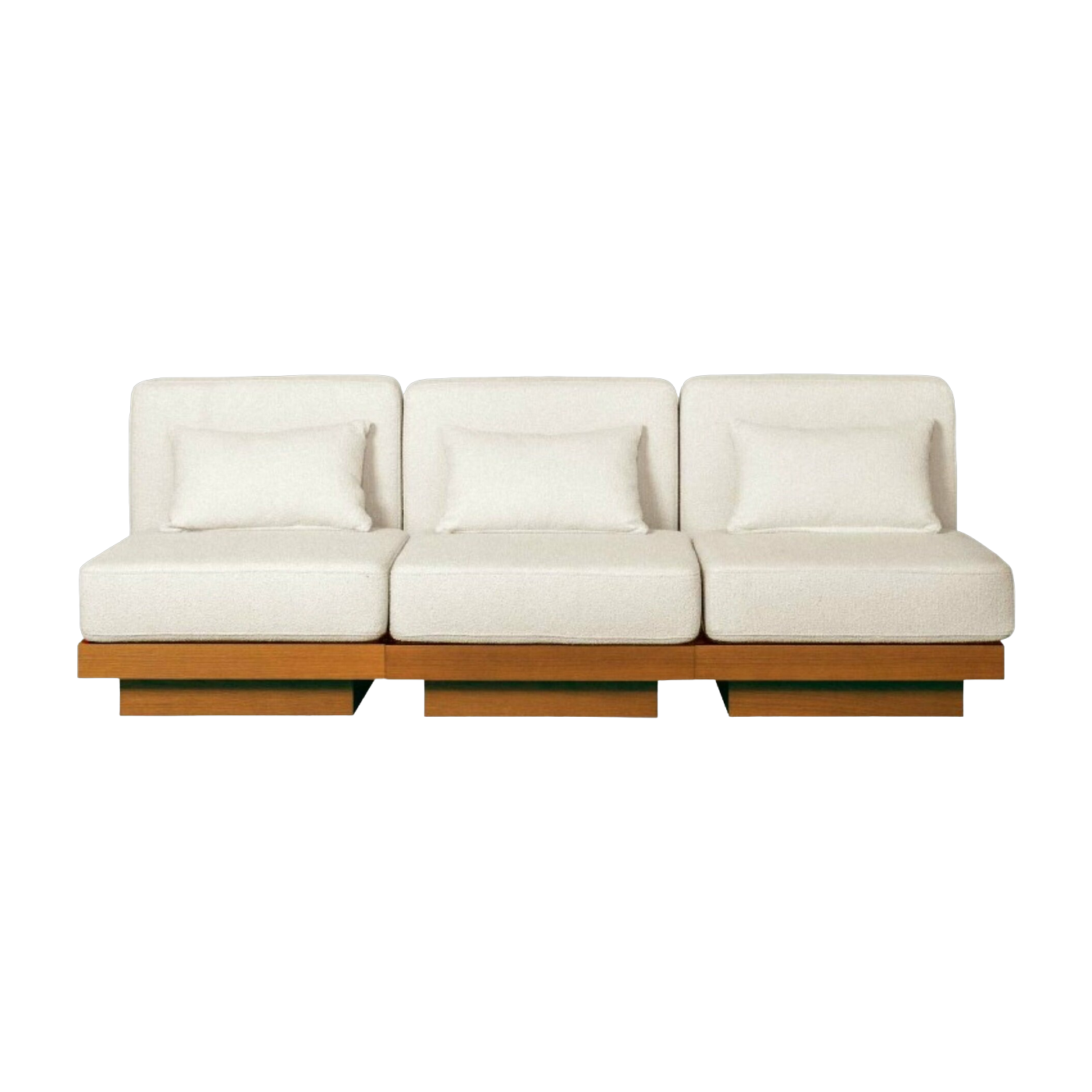 Divano a 3 posti in Iroko crema Georges Le Sobre - Gabrielle Paris