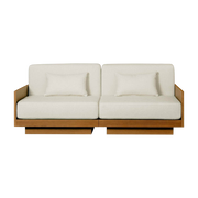 Divano da esterno a 2 posti in Iroko e grano saraceno crema Georges l'Elégant - Gabrielle Paris