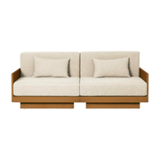 2-Sitzer-Sofa aus Iroko Canvas in Creme Georges l'Elégant -. Gabrielle Paris