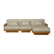 4 seater sofa in natural Iroko Georges la Méridienne - Gabrielle Paris