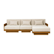 4-Sitzer-Sofa aus Iroko Canvas cremefarben Georges la Méridienne - Gabrielle Paris