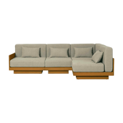 4 seater sofa in Iroko natural canvas Georges L' angle - Gabrielle Paris