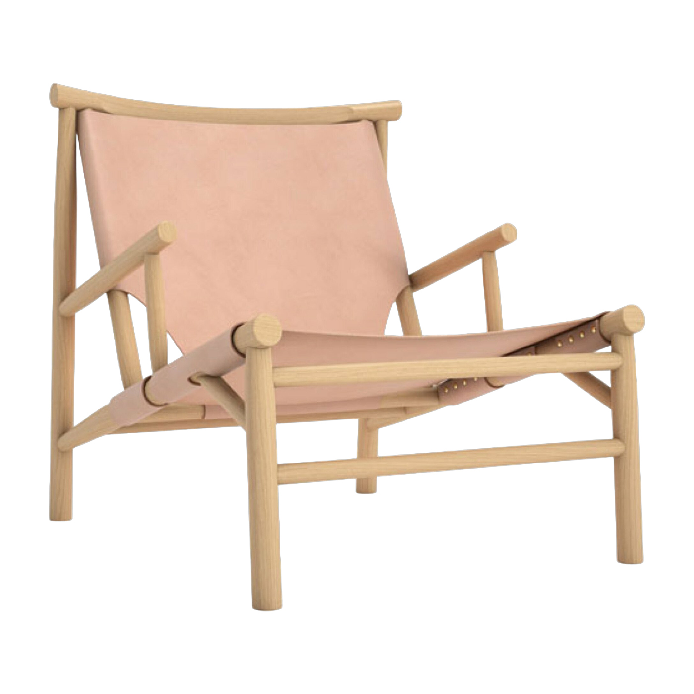 Fauteuil en chêne et cuir naturel Samurai - NORR11