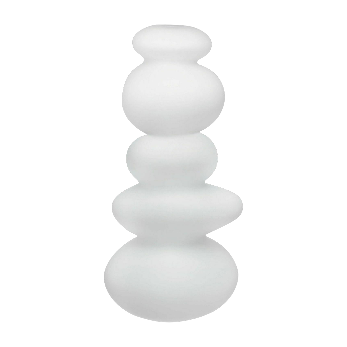 Cairn Candle Holder Medium Sandblasted Opal White - Nude Glass