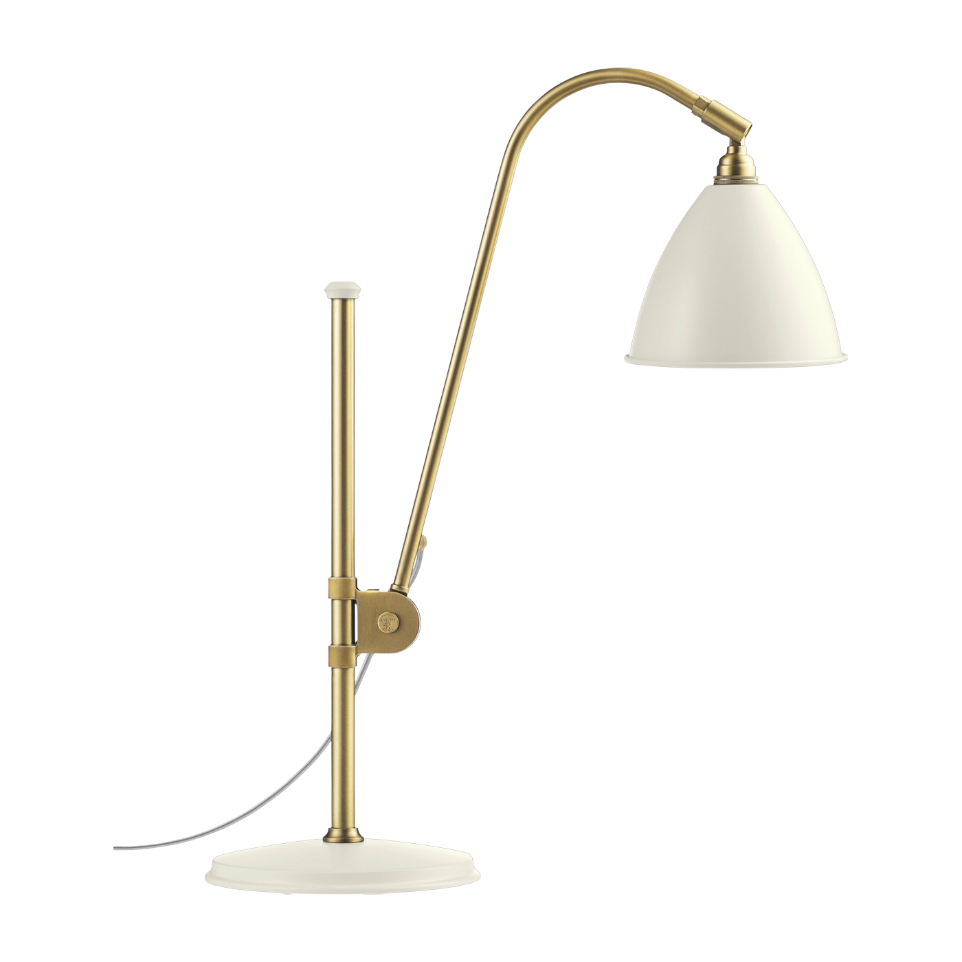 Weiße Tischleuchte base goldfarbenes Messing BL1 -. Gubi