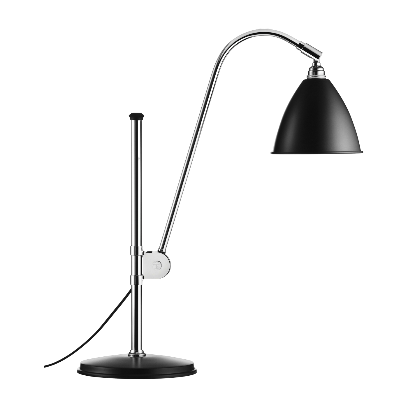 Schwarze Tischlampe base silberfarbenes Messing BL1 -. Gubi