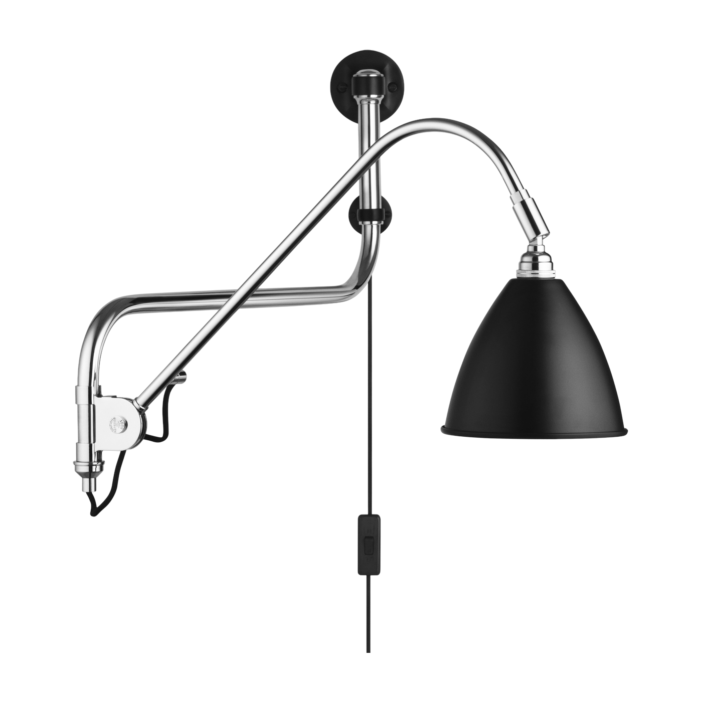 Lámpara de pared negra base en latón plateado BL10 - Gubi