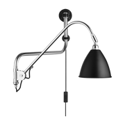Schwarze Wandlampe base silberfarbenes Messing BL10 -. Gubi