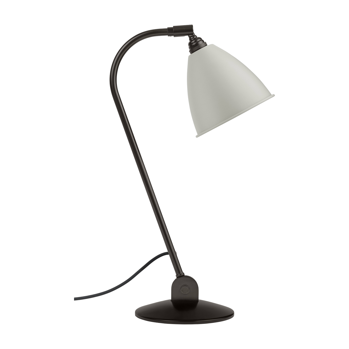 Tischlampe classique weiß base schwarz Messing BL2 -. Gubi