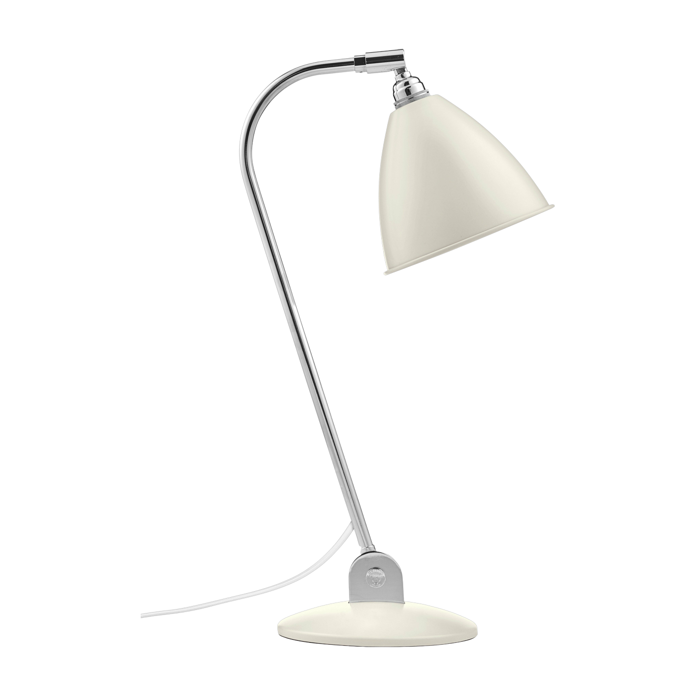 Weiße Tischlampe base silberfarbenes Messing BL2 -. Gubi