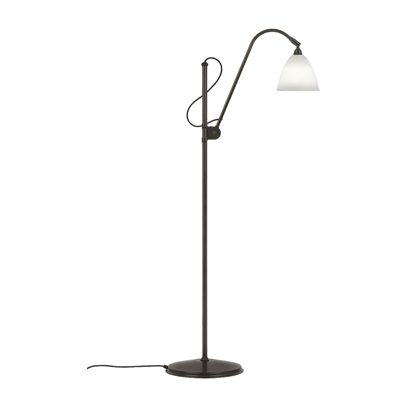 Stehleuchte weiß base schwarz Messing 16cm BL3 - -. Gubi