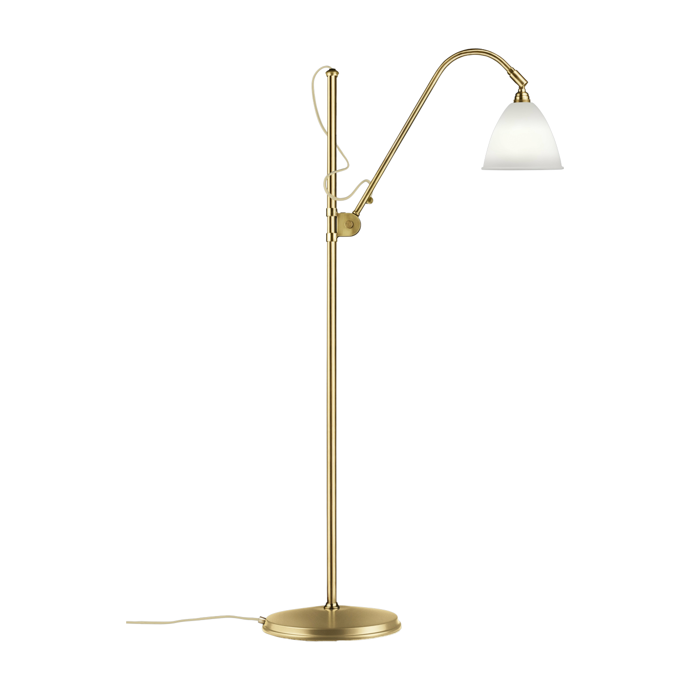 Stehleuchte weiß base goldfarbenes Messing 16cm BL3 -. Gubi