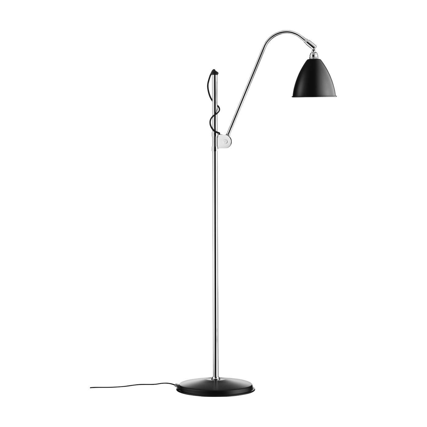 Lámpara de pie negra base plateada en latón 16 cm BL3 - Gubi