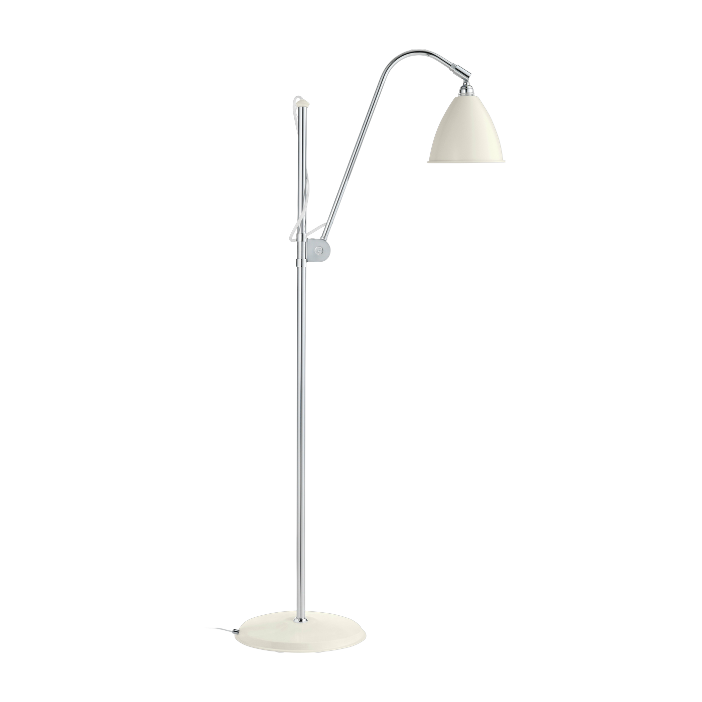 Lámpara de pie blanca base plateado en latón 16 cm BL3 - Gubi