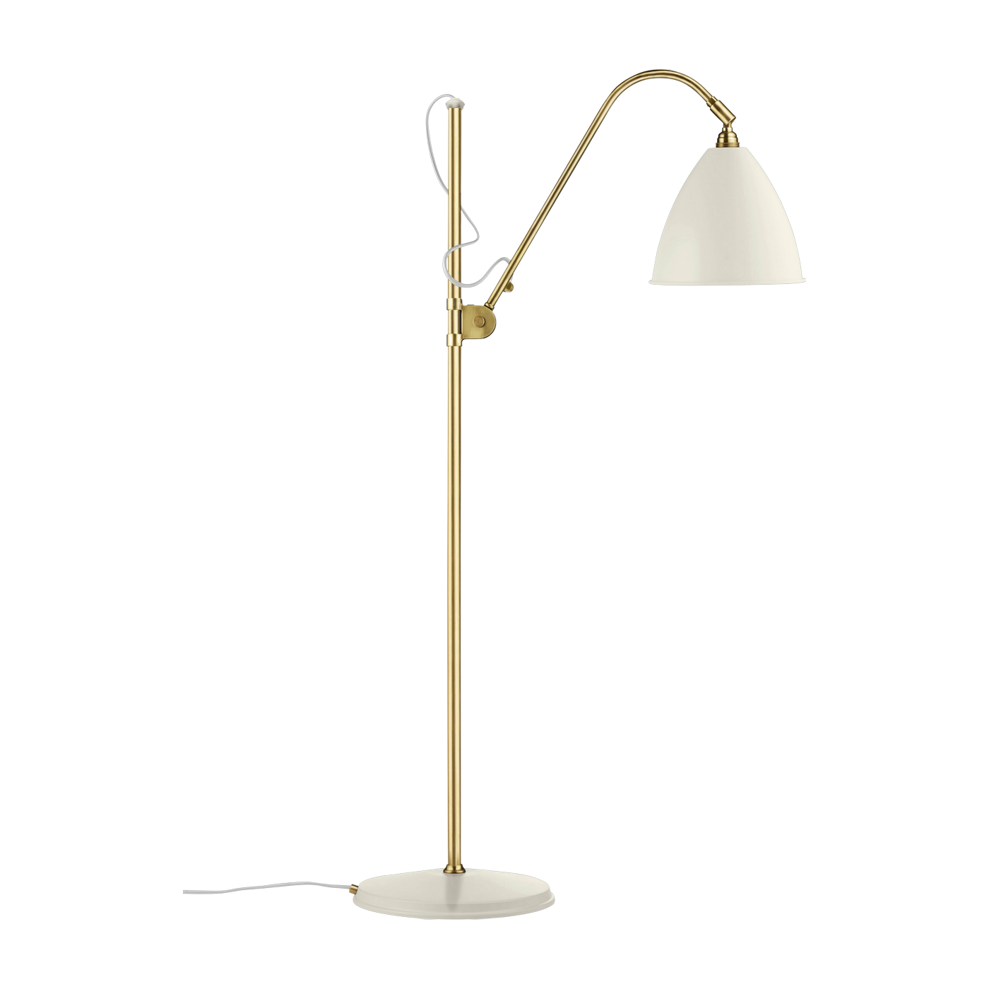 Stehleuchte weiß base goldfarbenes Messing 21 cm BL3 -. Gubi