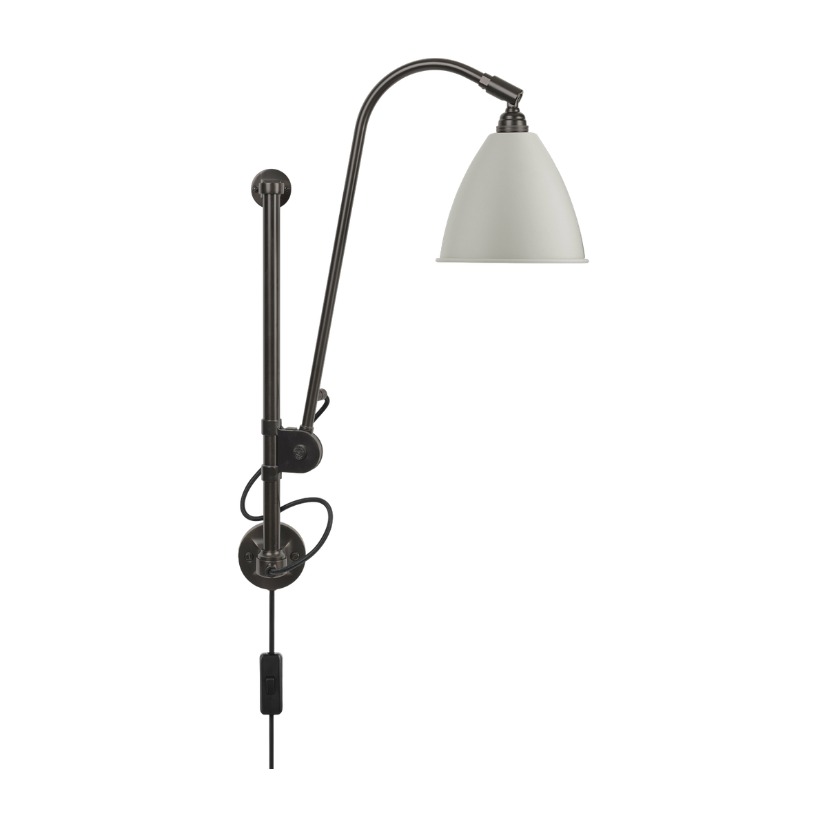 Lampe murale blanche classique base noire en laiton BL5 - Gubi