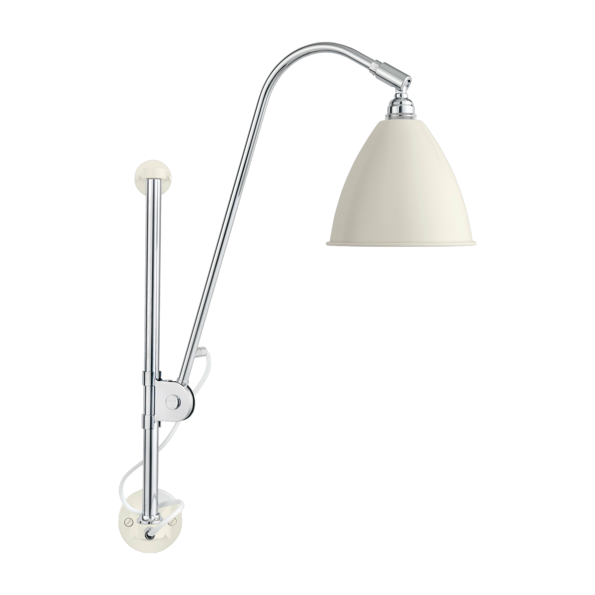 Lampe murale blanche base argenté en laiton BL5 - Gubi