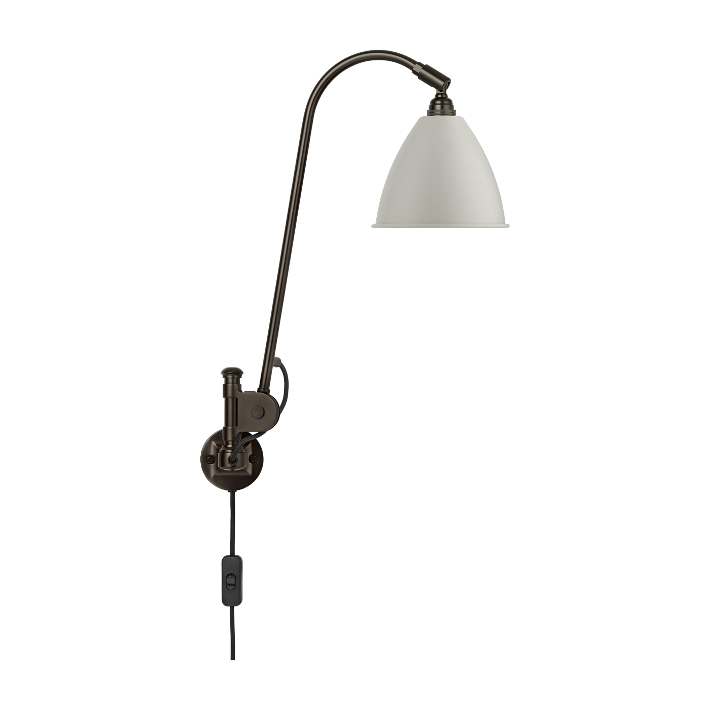 Lampe murale blanche classique base noir en laiton BL6 - Gubi