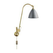 Lampada da parete grigia base in ottone dorato BL6 - Gubi