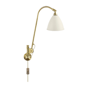 Lampada da parete bianca base in ottone dorato BL6 - Gubi