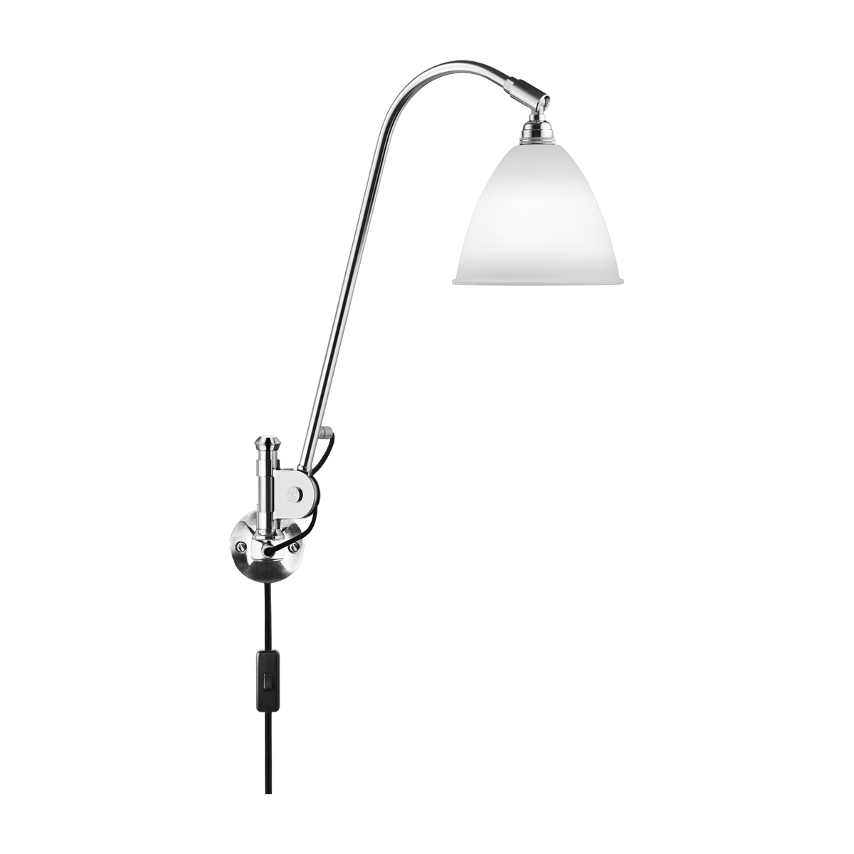 Cremefarbene Wandlampe base silberfarbenes Messing BL6 -. Gubi