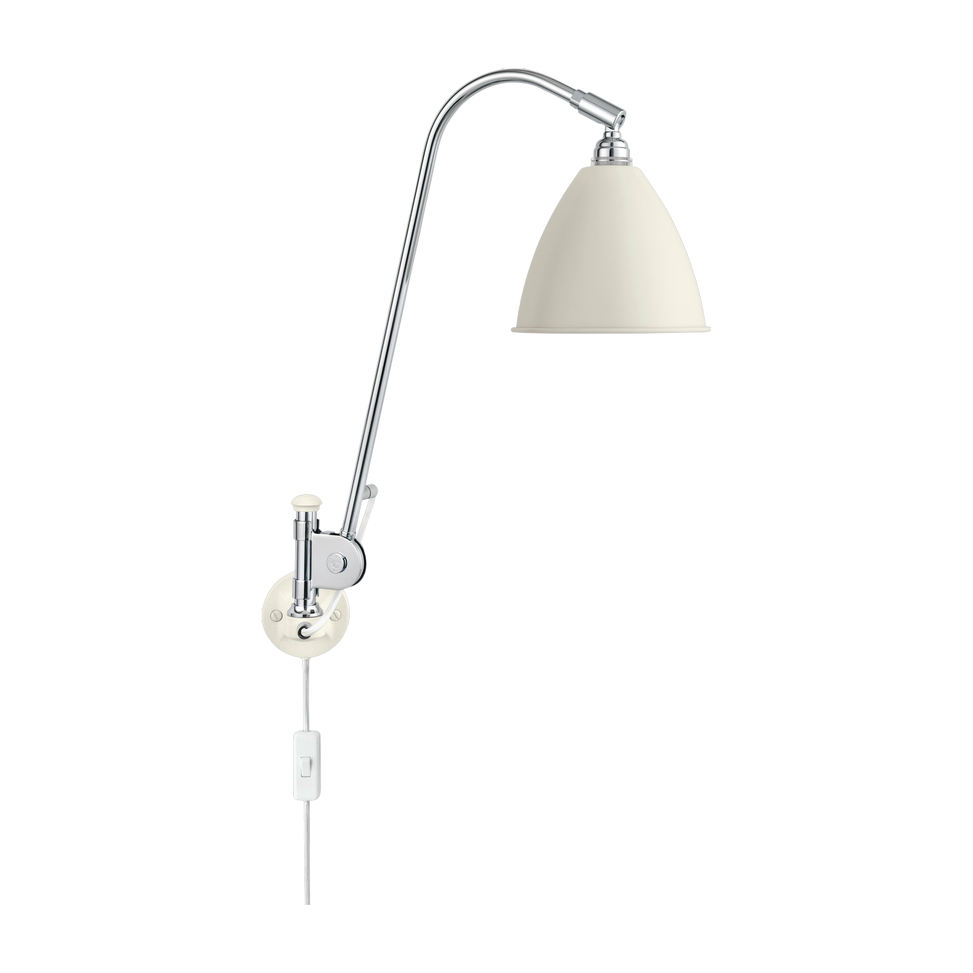 Lampe murale blanche base argenté en laiton BL6 - Gubi