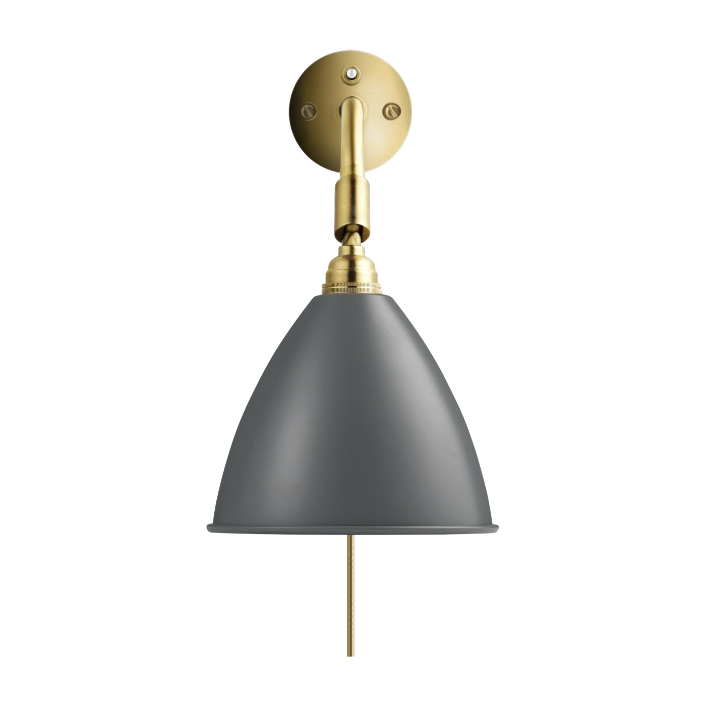 Lampada da parete grigia base in ottone dorato BL7 - Gubi