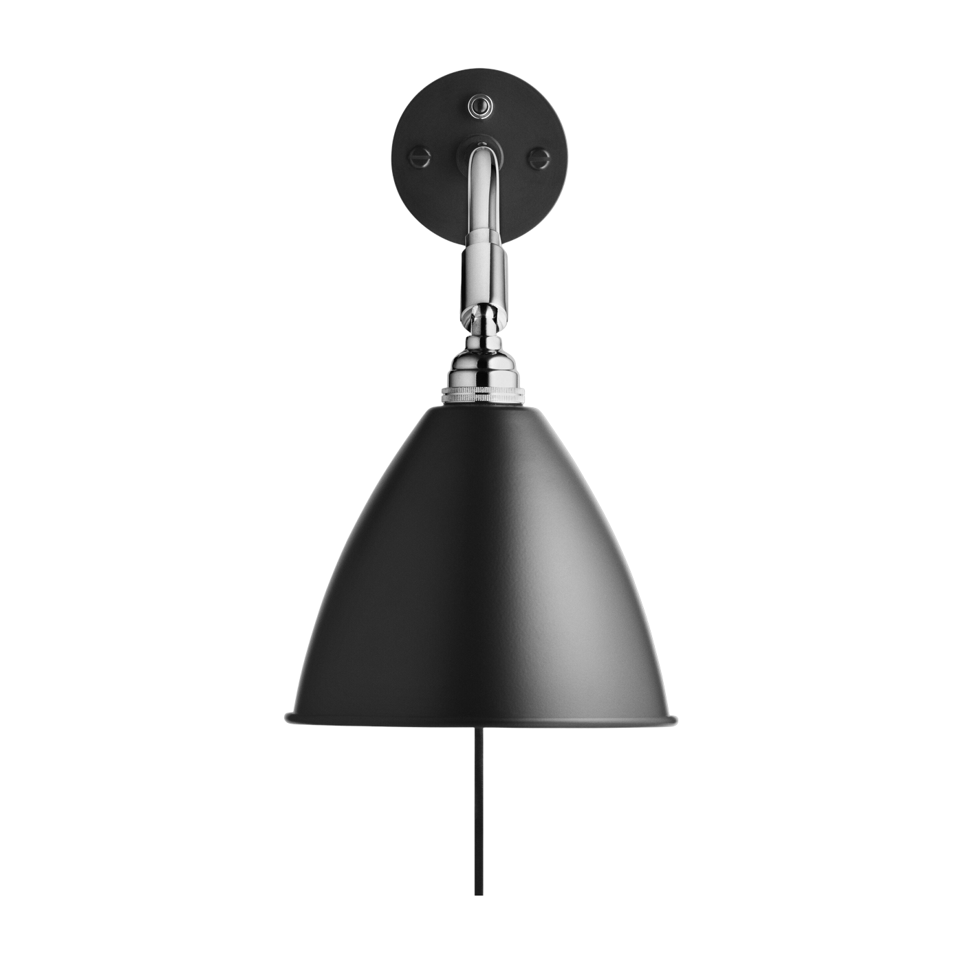 Lámpara de pared negra base de latón plateado BL7- Gubi