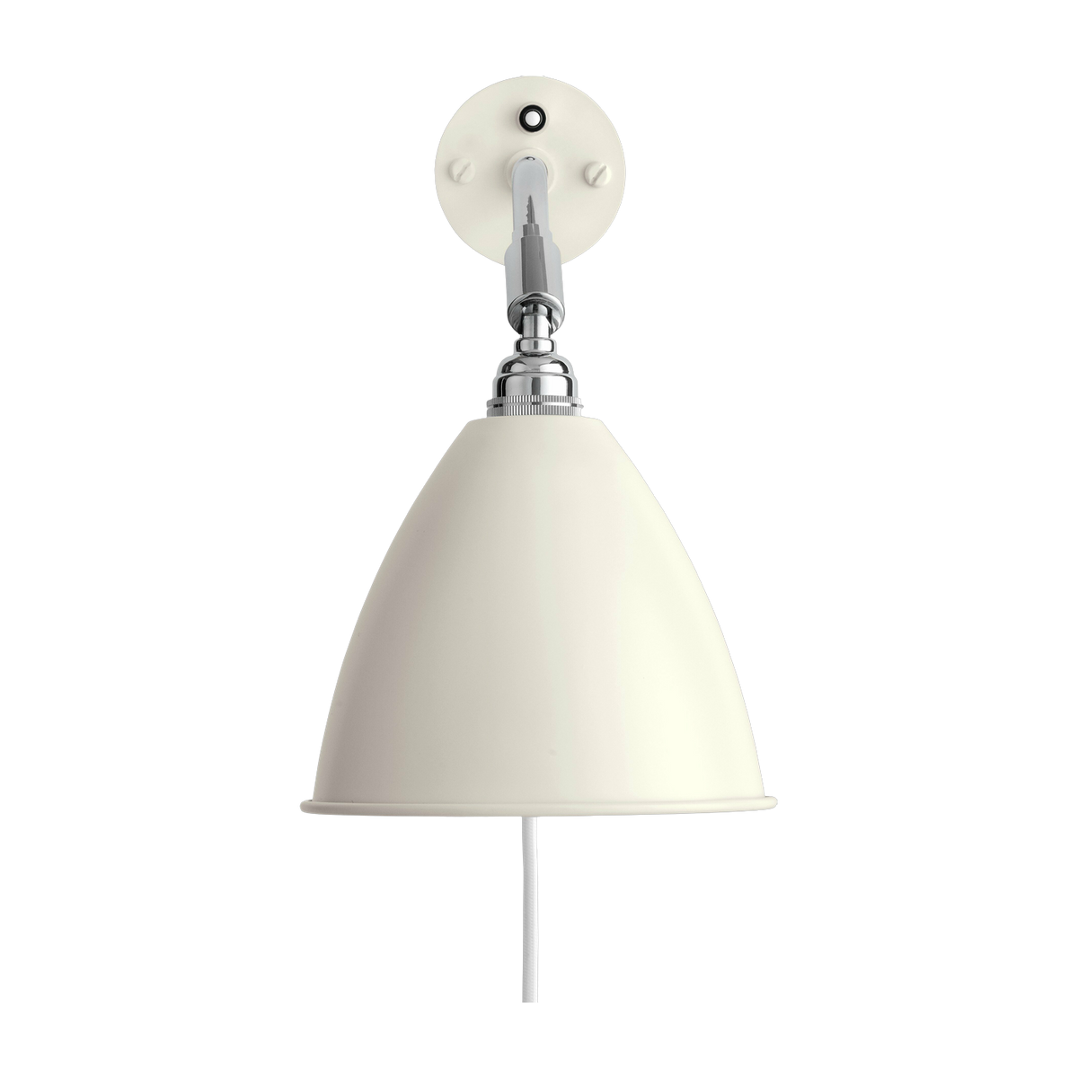 Lampe murale blanche base argenté en laiton BL7- Gubi