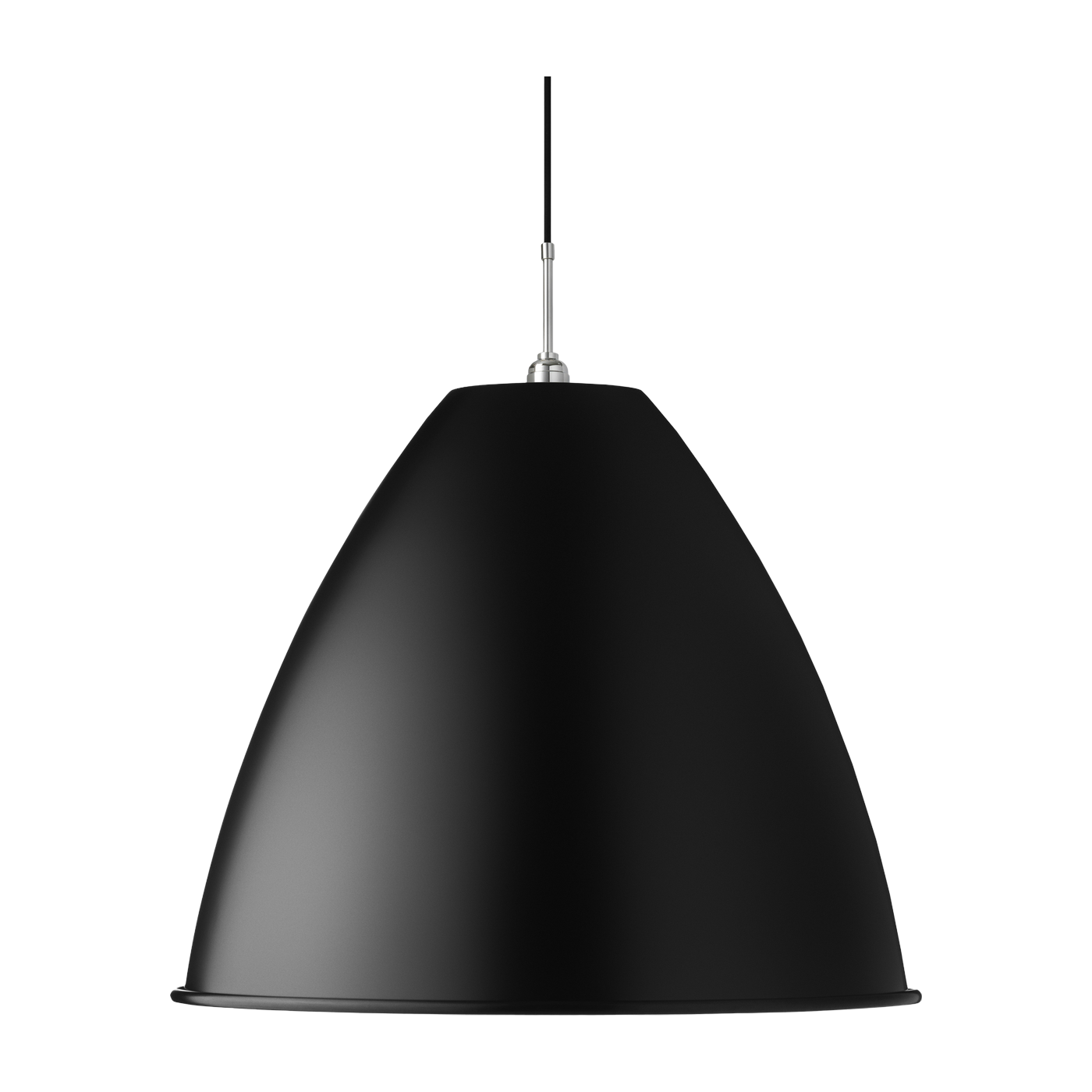 Lámpara colgante negra base plateada en latón 40 cm BL9 - Gubi