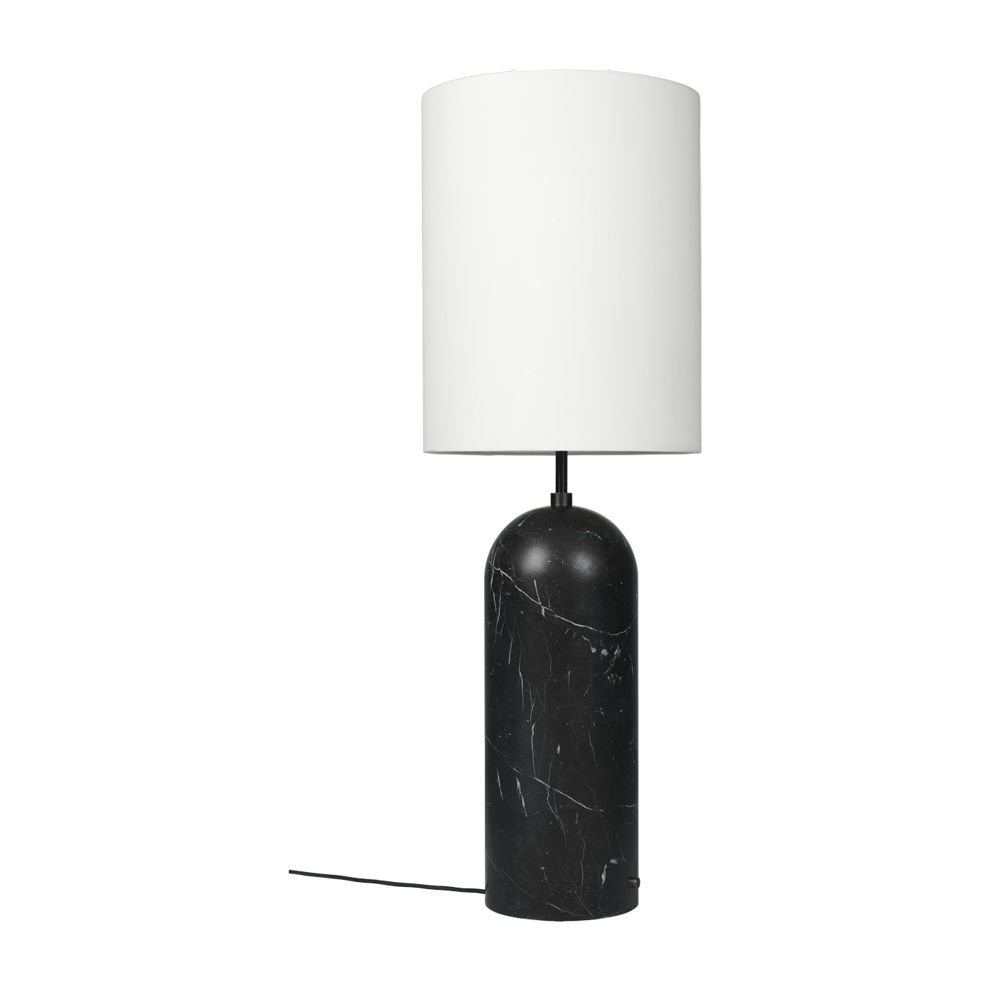 Lampe blanche base noir en marbre XL Gravity - Gubi