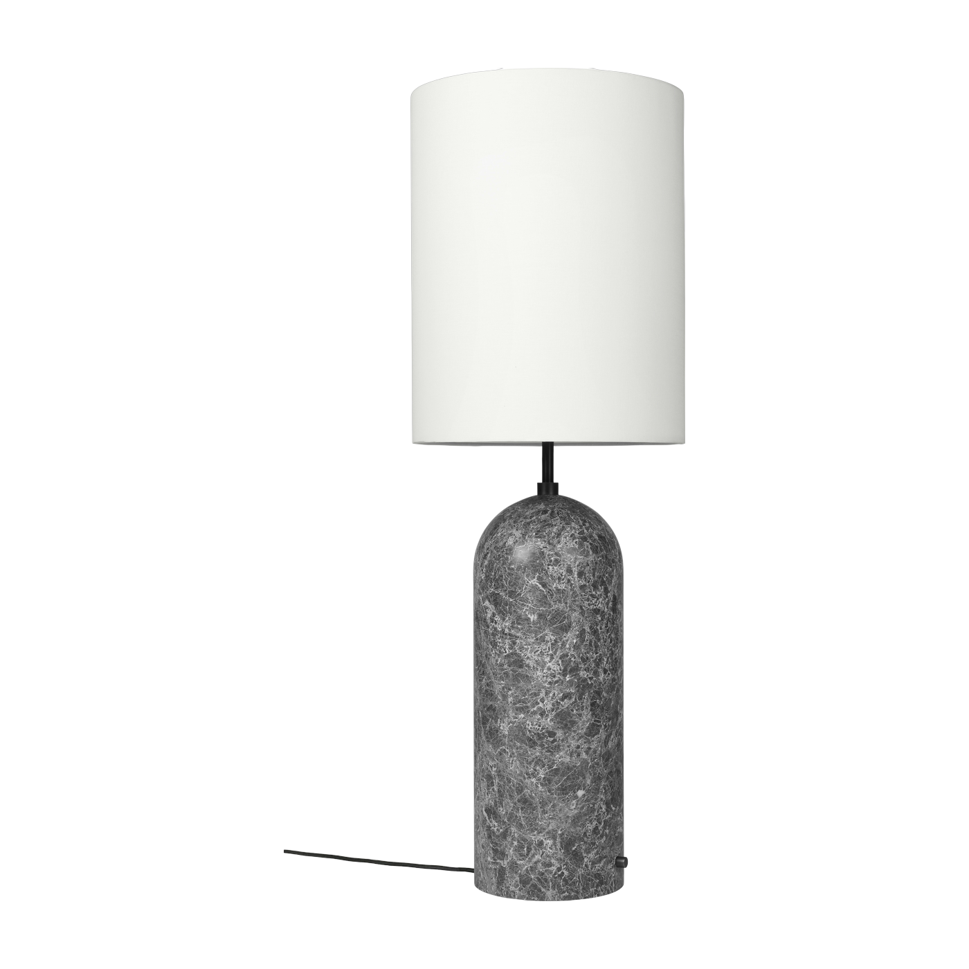 Lampe blanche base grise en marbre XL Gravity - Gubi