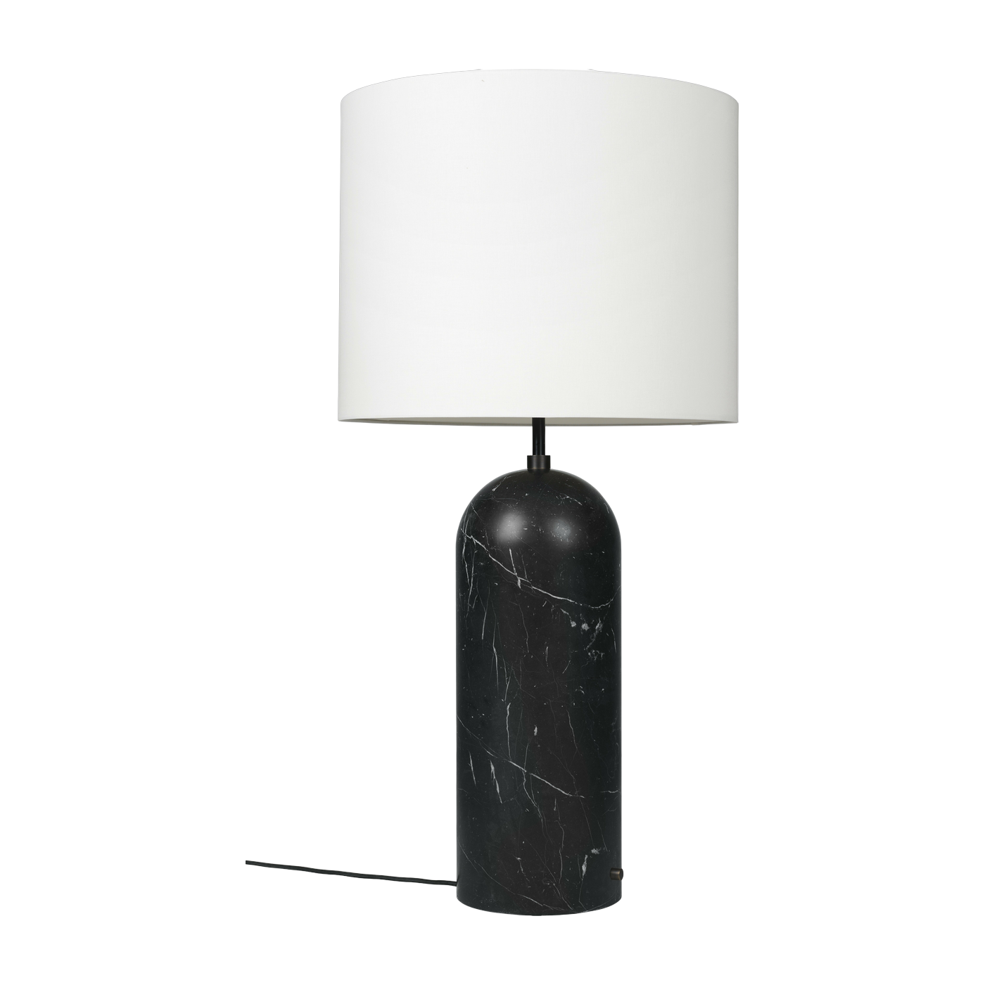Lampe basse blanche base noire en marbre XL Gravity - Gubi